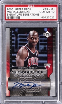 2005-06 UD "Signature Sensations" #SS-MJ Michael Jordan Signed Card (#14/25) – PSA GEM MT 10